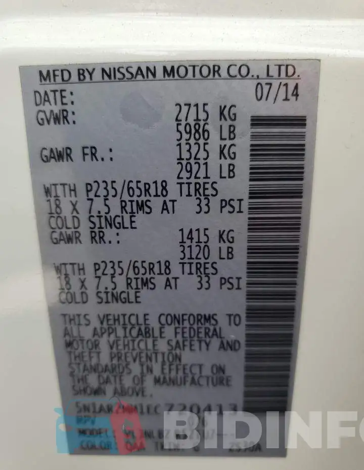 5N1AR2MM1EC720413 Photo# 12
