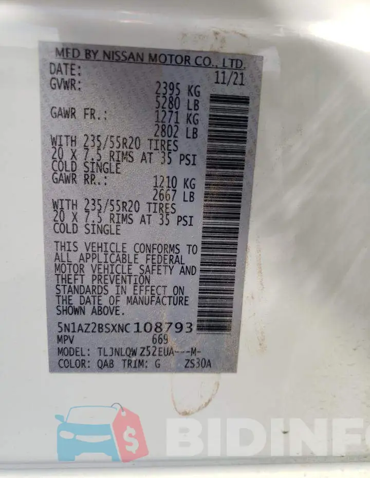 5N1AZ2BSXNC108793 Photo# 13