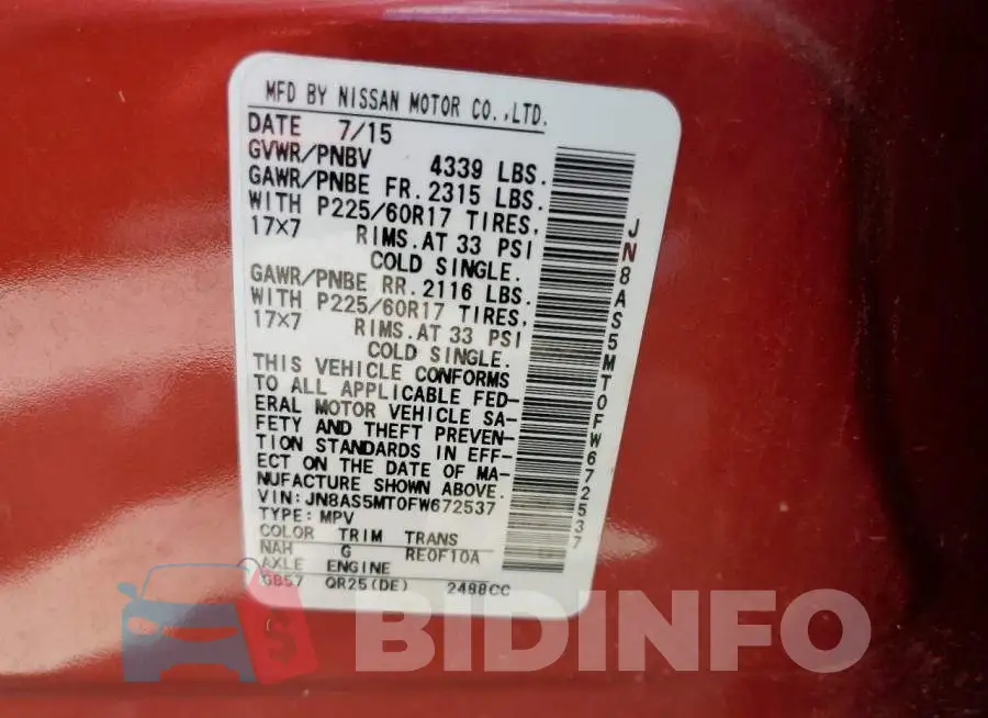 JN8AS5MT0FW672537 Photo# 12