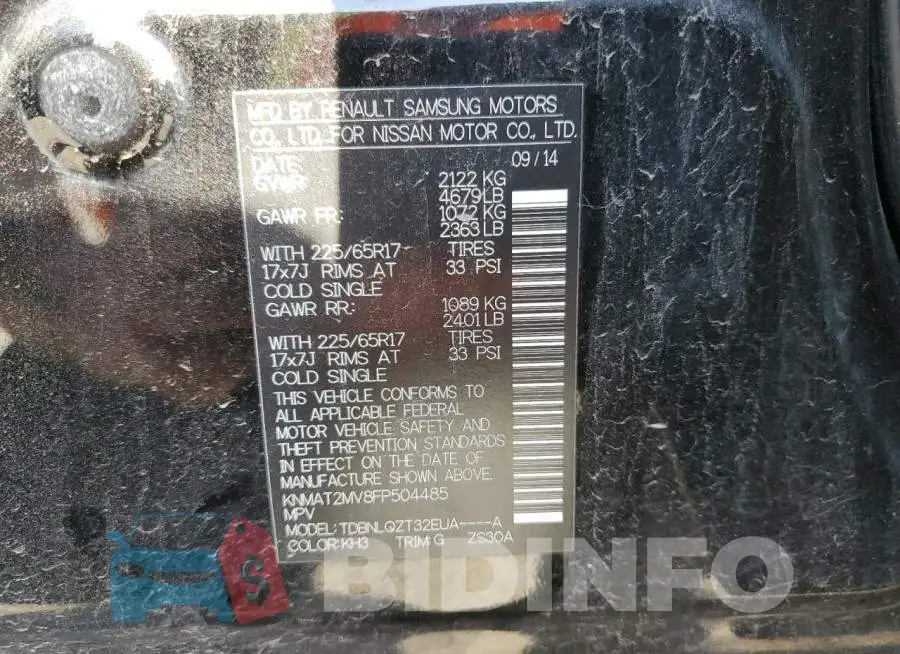 KNMAT2MV8FP504485 Photo# 12