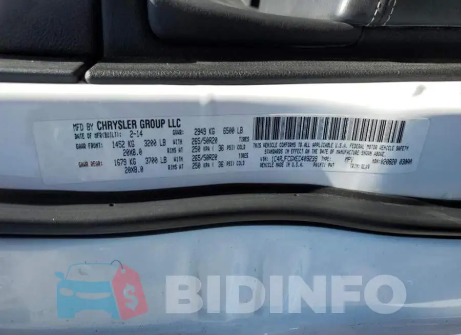 1C4RJFCGXEC409239 Photo# 14