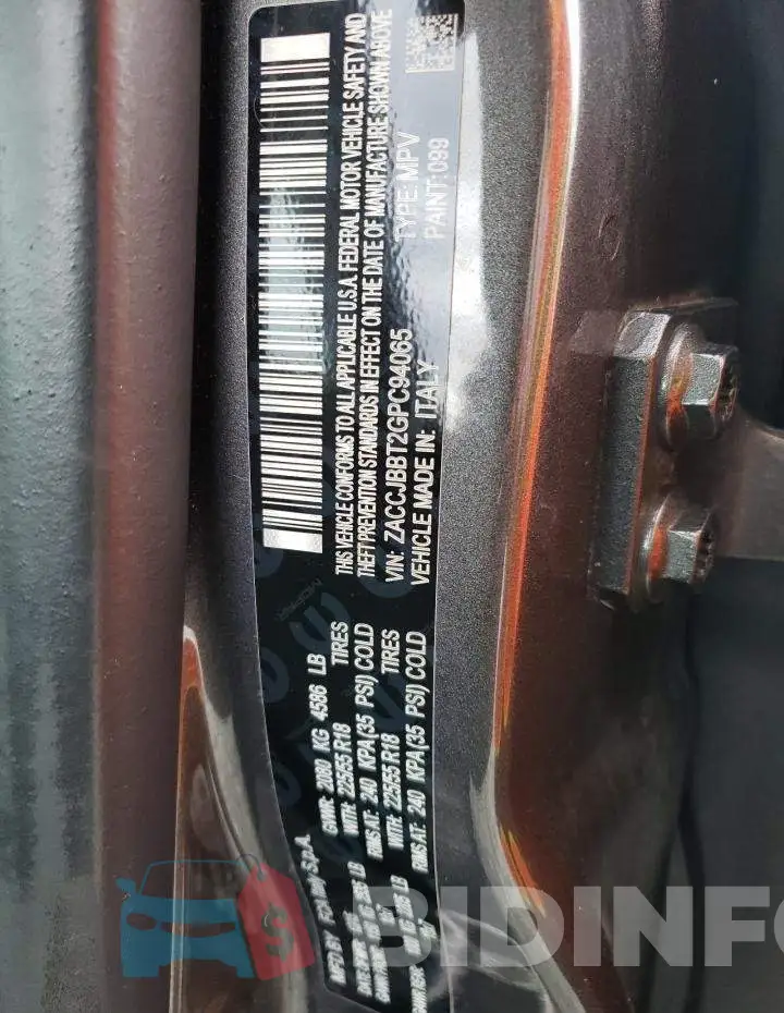 ZACCJBBT2GPC94065 Photo# 12