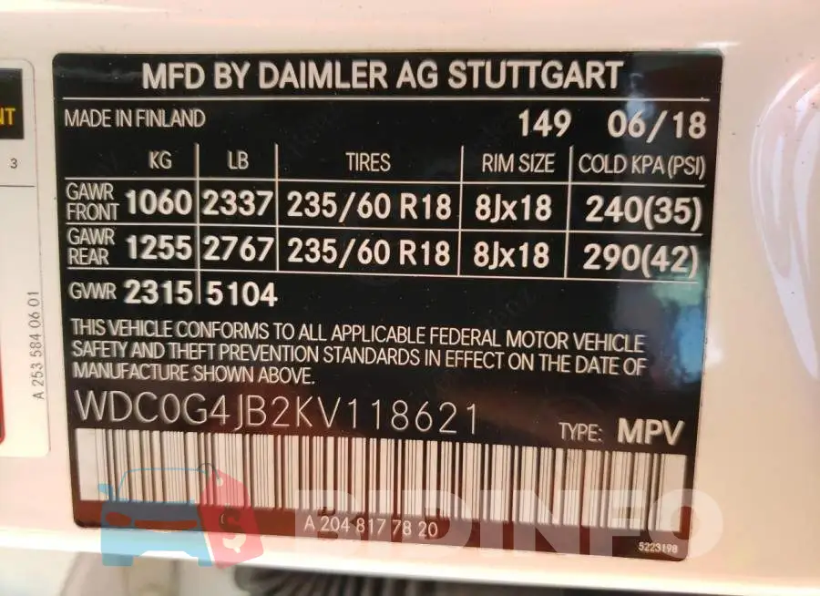 WDC0G4JB2KV118621 Photo# 14
