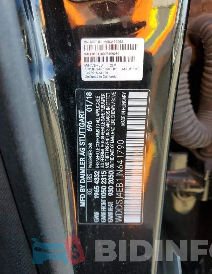 WDDSJ4EB1JN641790 Photo# 12