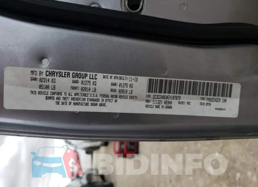2C3CDXBG0EH187879 Photo# 13