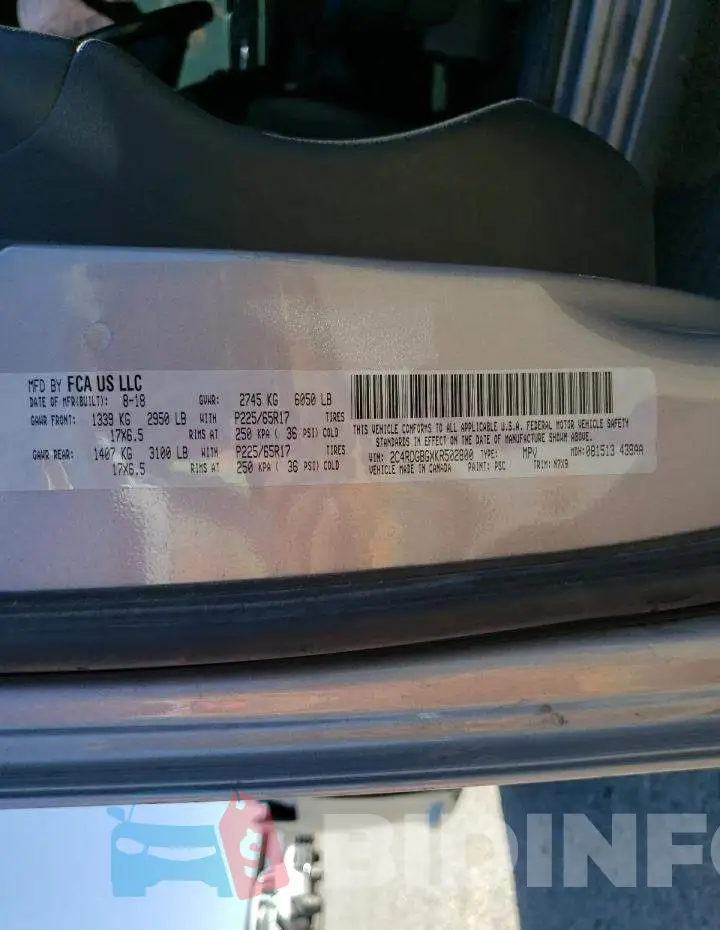 2C4RDGBGXKR502800 Photo# 13