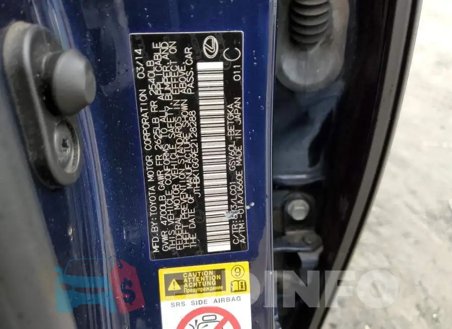 JTHBK1GG9E2128288 Photo# 12
