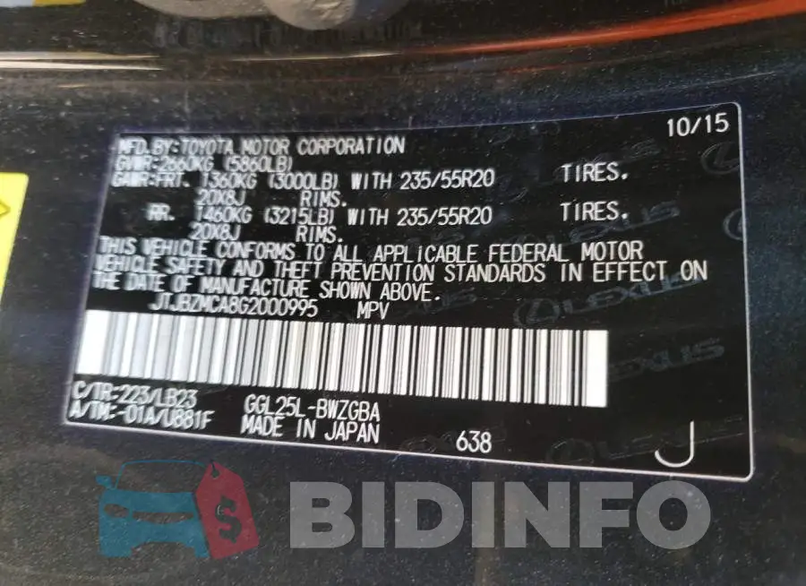 JTJBZMCA8G2000995 Photo# 12