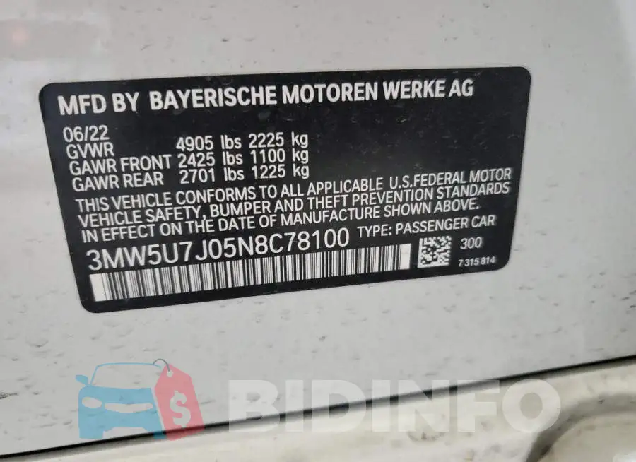 3MW5U7J05N8C78100 Photo# 12