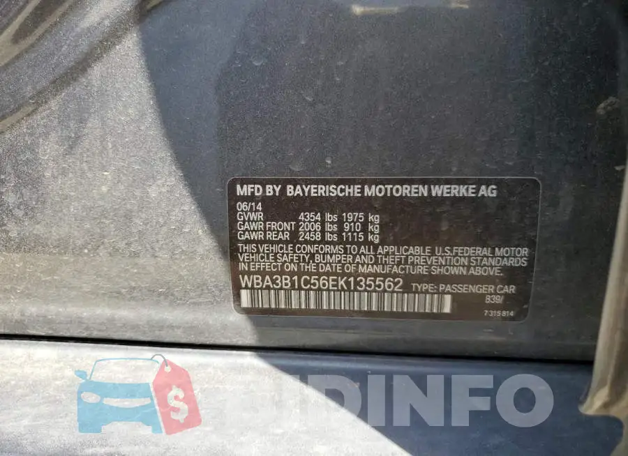 WBA3B1C56EK135562 Photo# 12