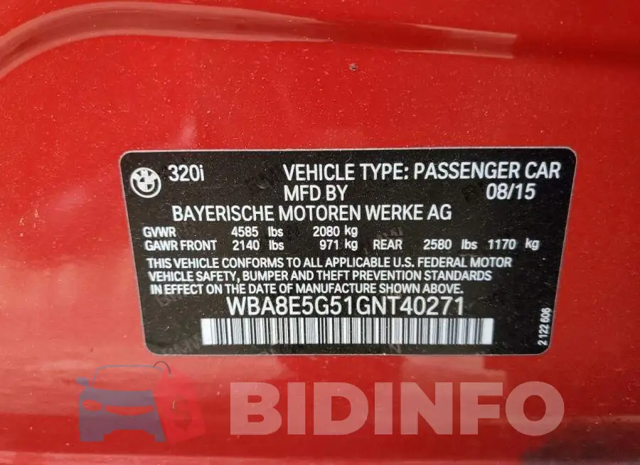 WBA8E5G51GNT40271 Photo# 12