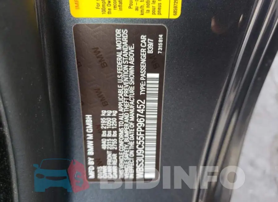 WBS3U9C55FP967452 Photo# 12