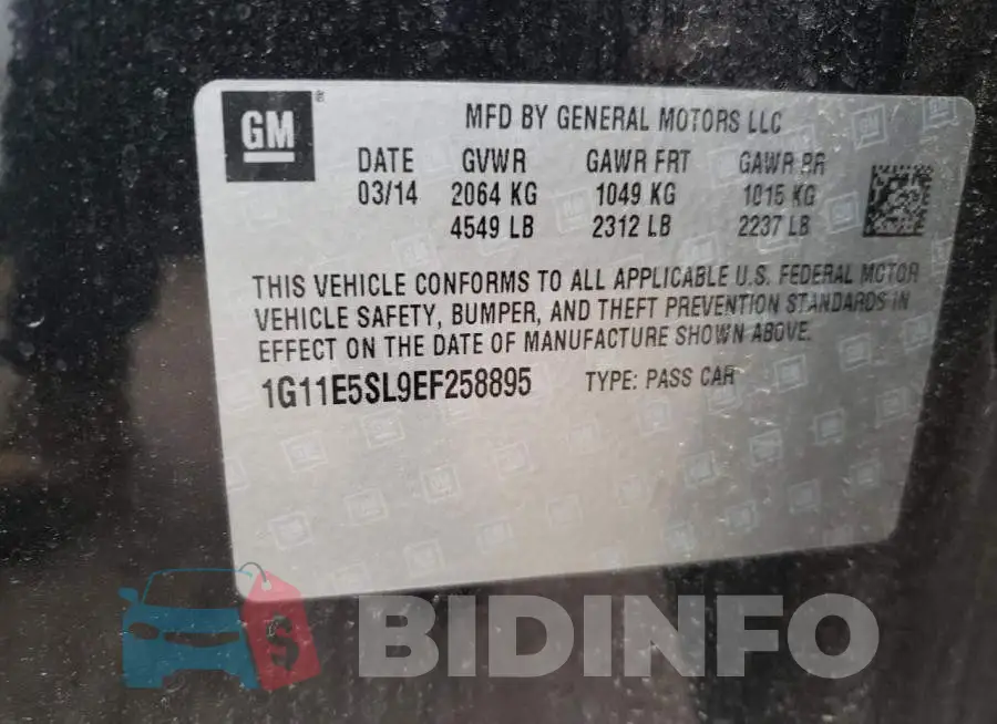 1G11E5SL9EF258895 Photo# 12