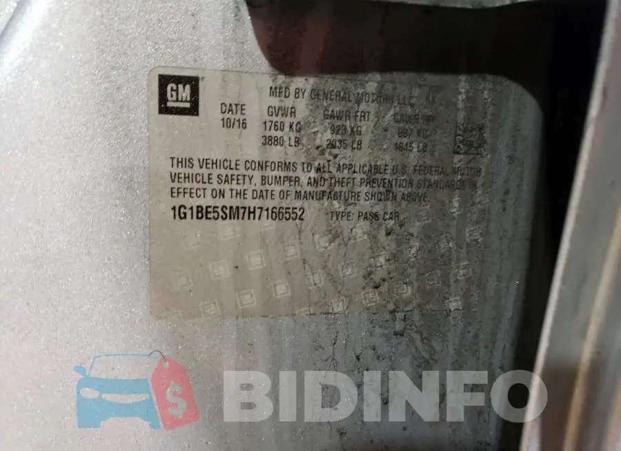 1G1BE5SM7H7166552 Photo# 12