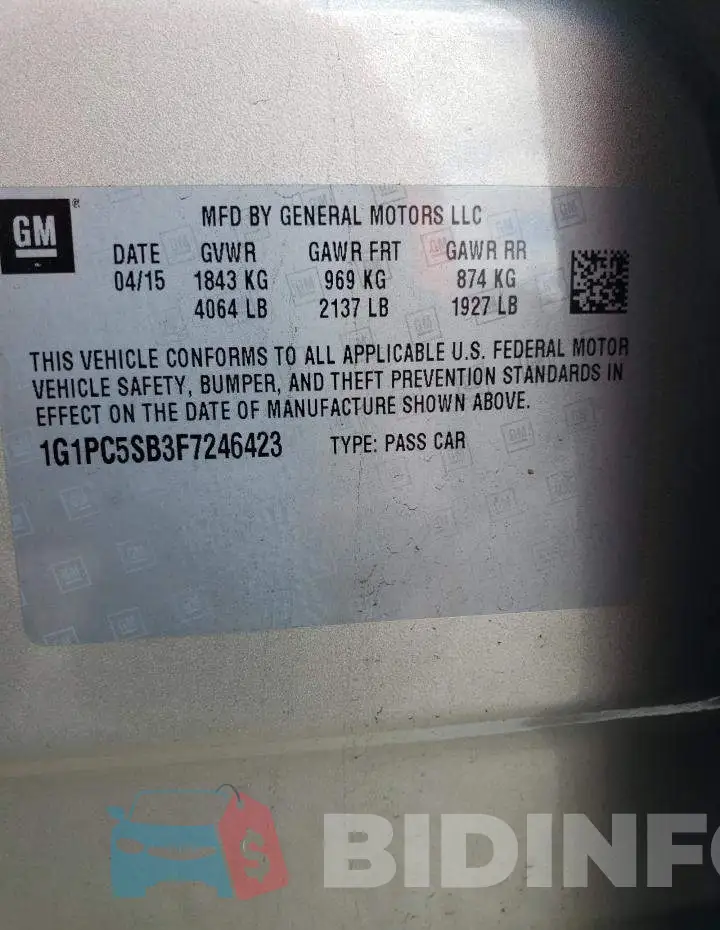 1G1PC5SB3F7246423 Photo# 12