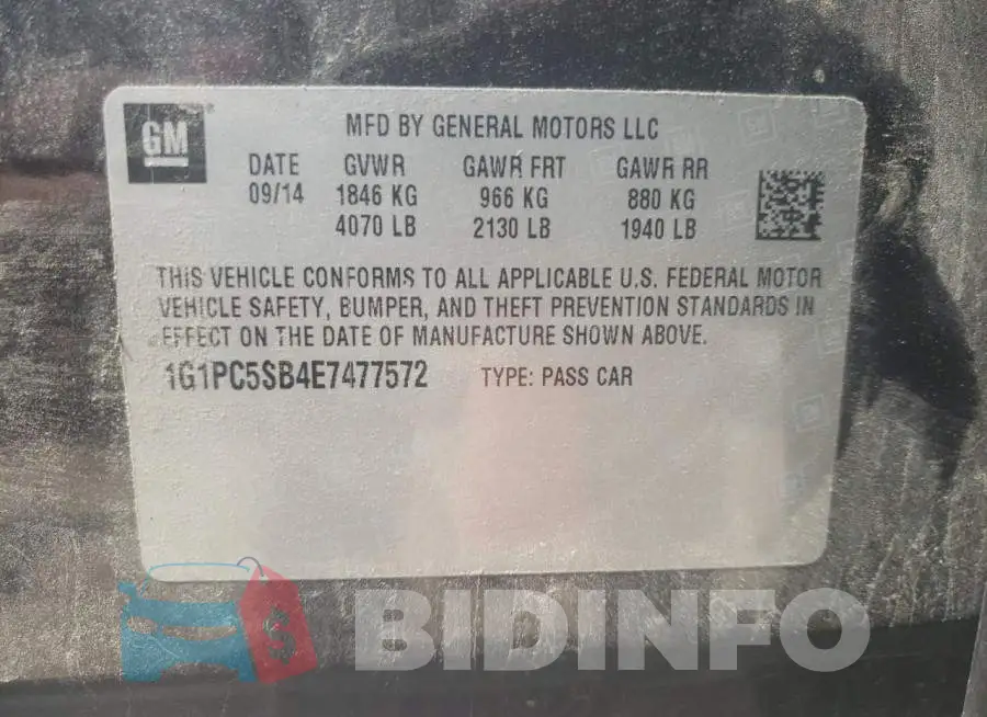 1G1PC5SB4E7477572 Photo# 12