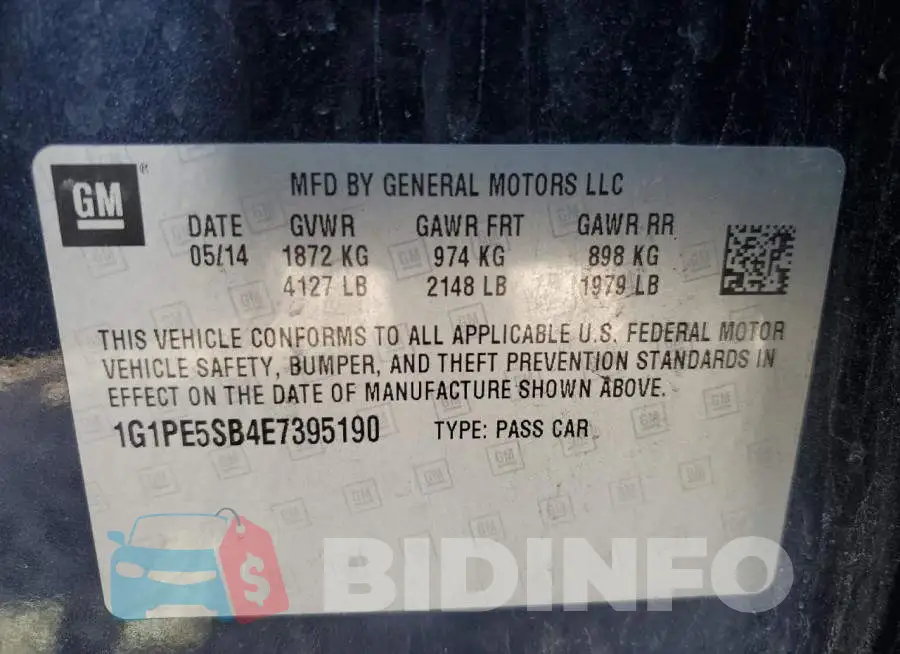 1G1PE5SB4E7395190 Photo# 12