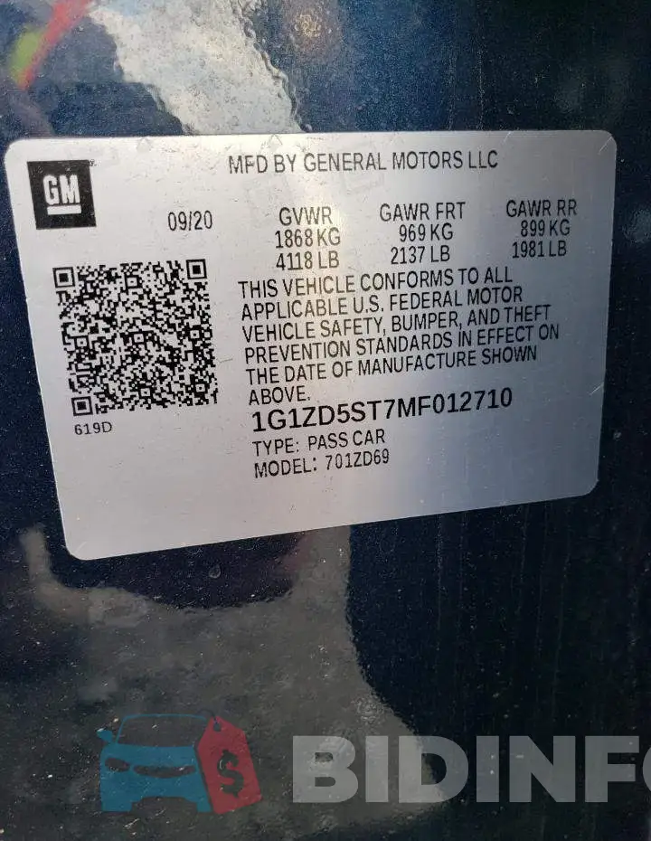 1G1ZD5ST7MF012710 Photo# 12