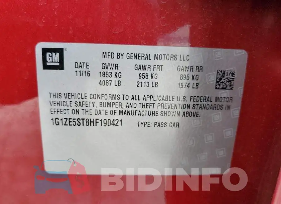 1G1ZE5ST8HF190421 Photo# 12