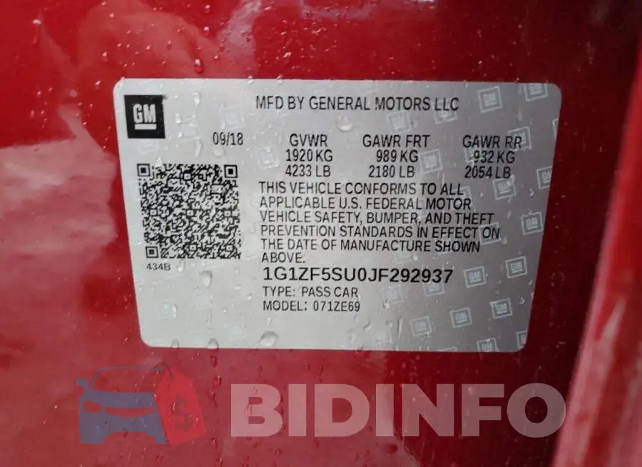 1G1ZF5SU0JF292937 Photo# 12