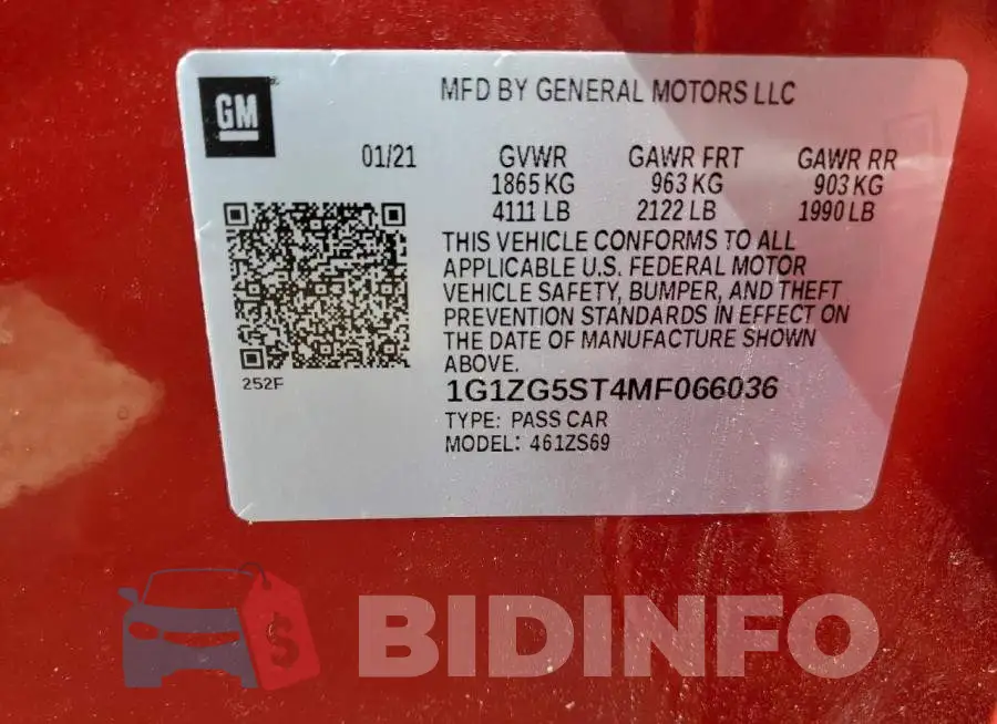 1G1ZG5ST4MF066036 Photo# 12