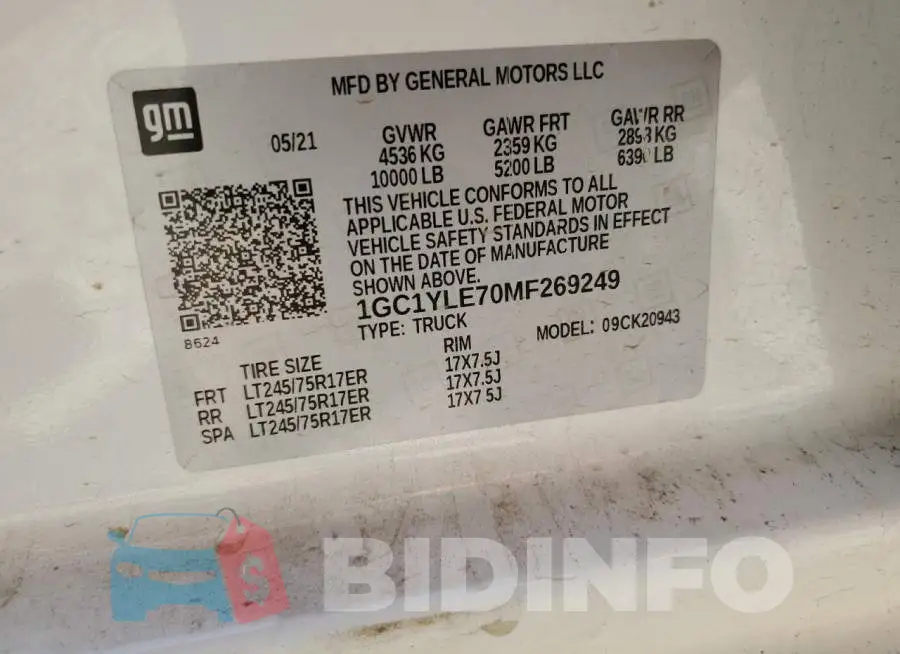 1GC1YLE70MF269249 Photo# 12