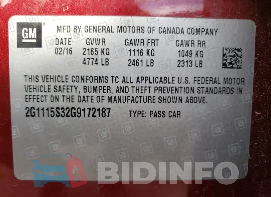 2G1115S32G9172187 Photo# 13