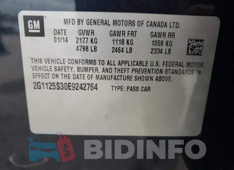 2G1125S30E9242764 Photo# 12