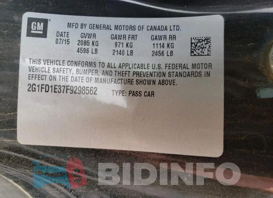 2G1FD1E37F9298562 Photo# 13