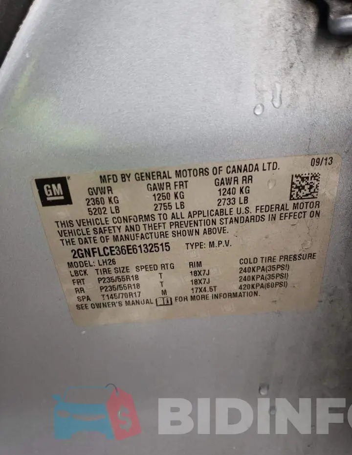 2GNFLCE36E6132515 Photo# 12
