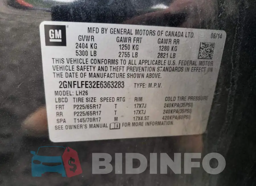 2GNFLFE32E6363283 Photo# 13