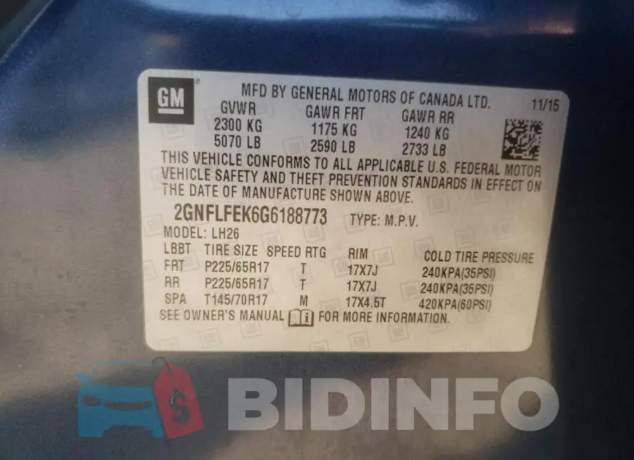 2GNFLFEK6G6188773 Photo# 10