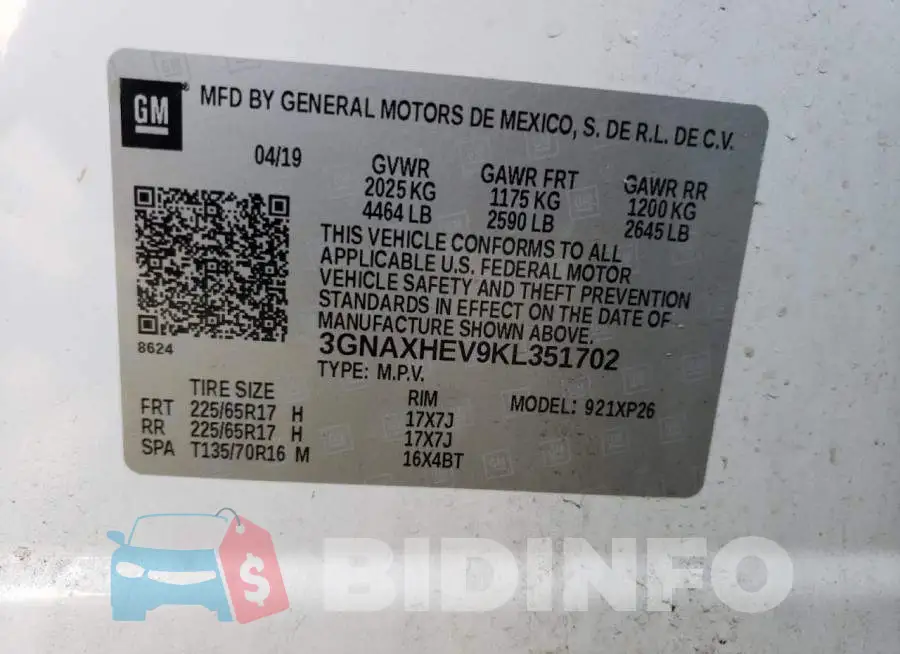3GNAXHEV9KL351702 Photo# 12
