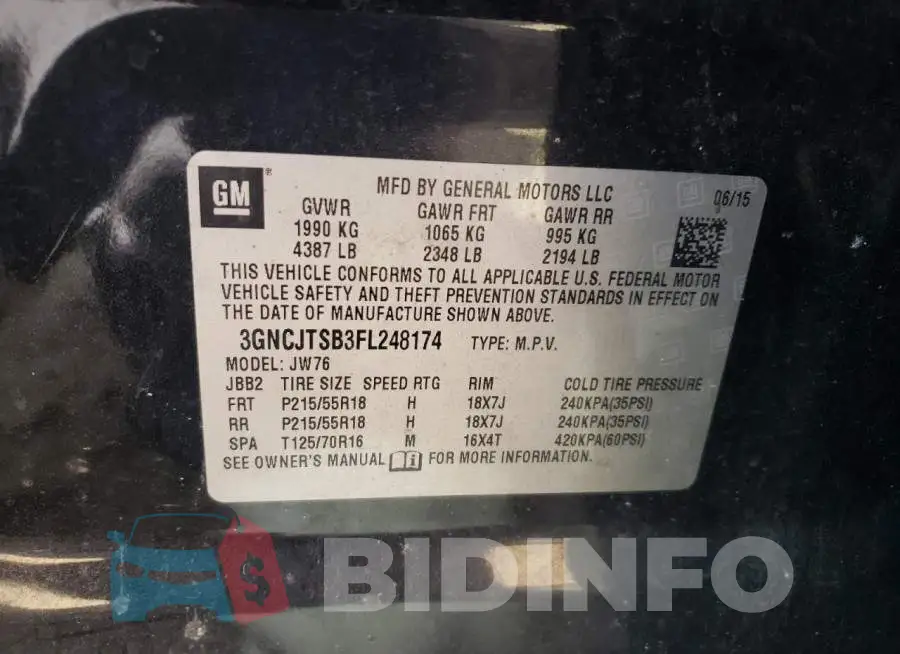 3GNCJTSB3FL248174 Photo# 12