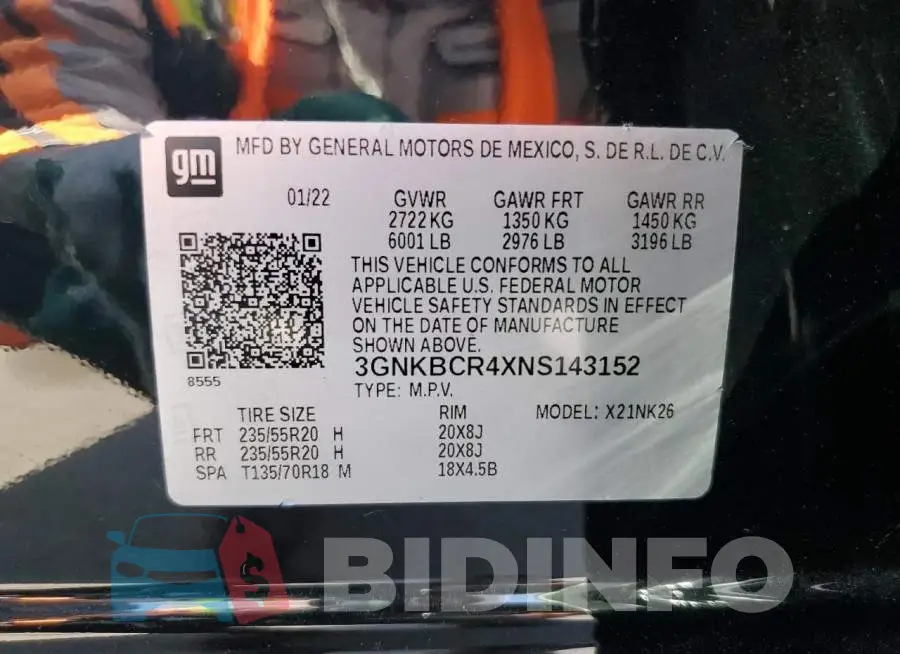 3GNKBCR4XNS143152 Photo# 13