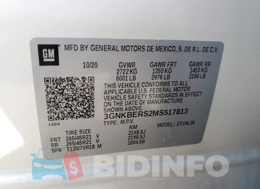 3GNKBERS2MS517813 Photo# 13