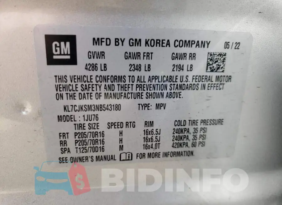 KL7CJKSM3NB543180 Photo# 12