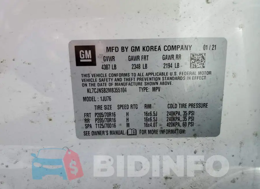 KL7CJNSB2MB355104 Photo# 13