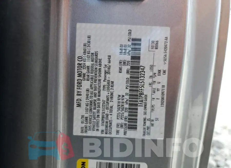 1FATP8FF5L5132347 Photo# 12