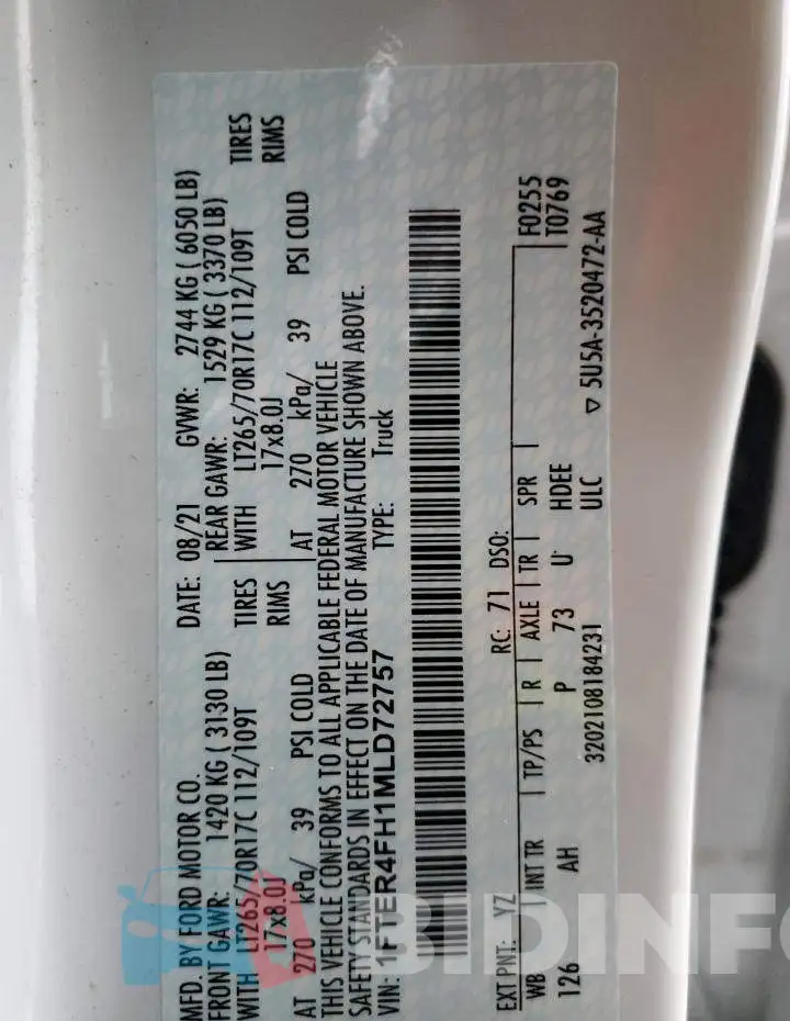 1FTER4FH1MLD72757 Photo# 13