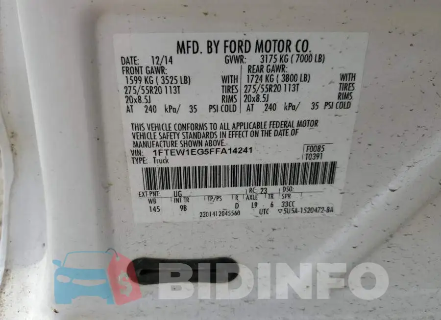 1FTEW1EG5FFA14241 Photo# 12