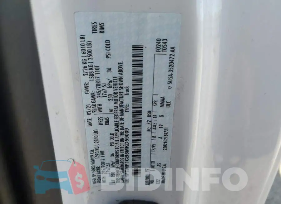 1FTMF1CB6MKD59009 Photo# 12