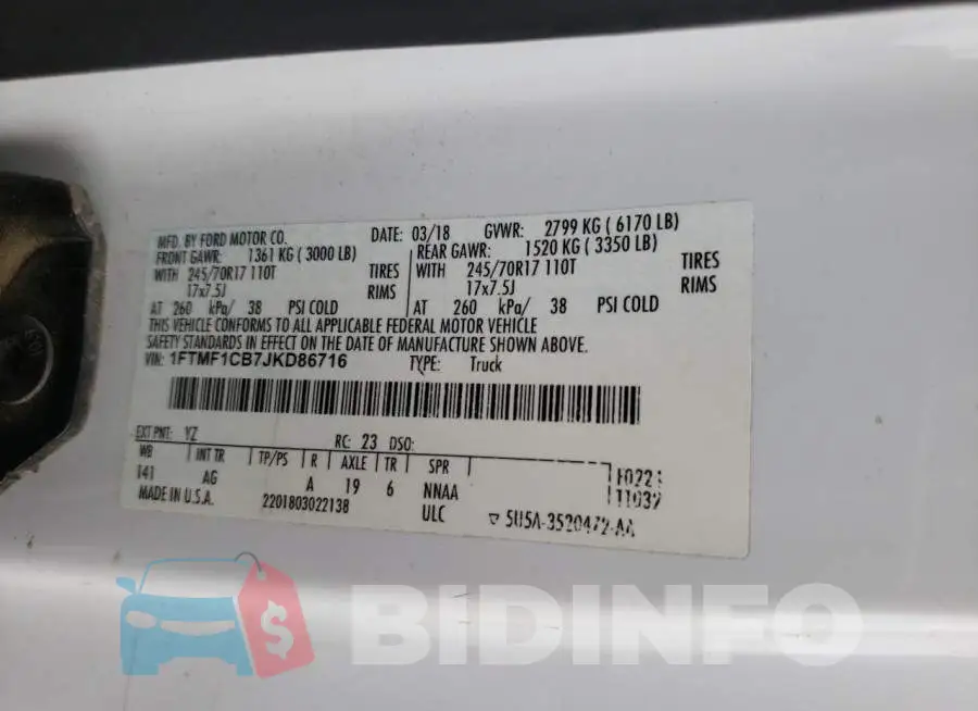1FTMF1CB7JKD86716 Photo# 12