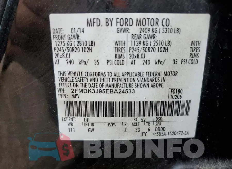 2FMDK3J95EBA24533 Photo# 13