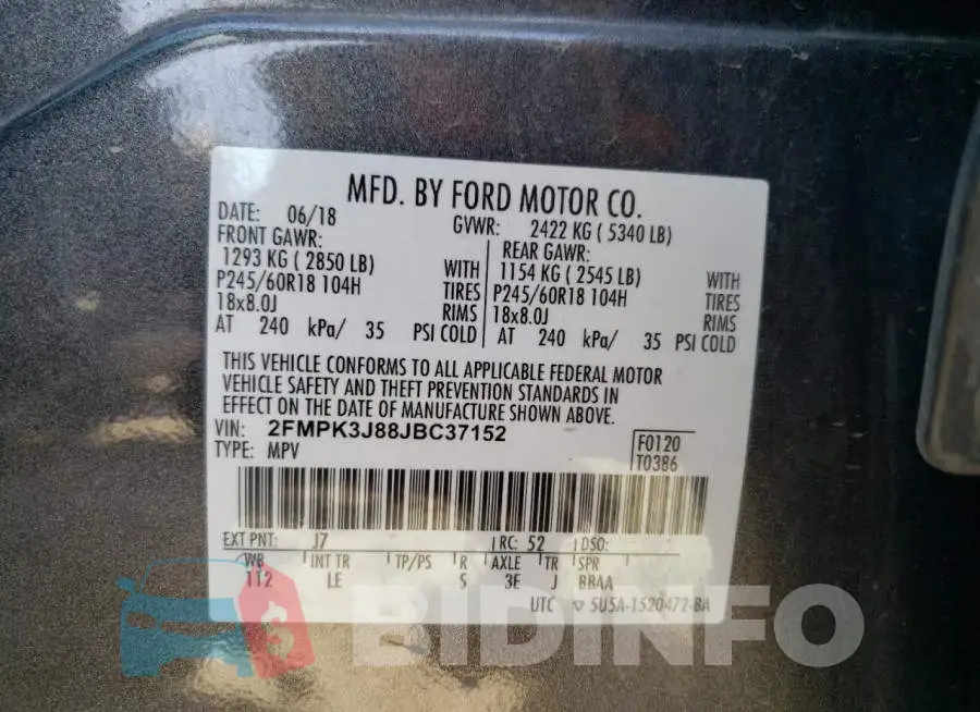 2FMPK3J88JBC37152 Photo# 13