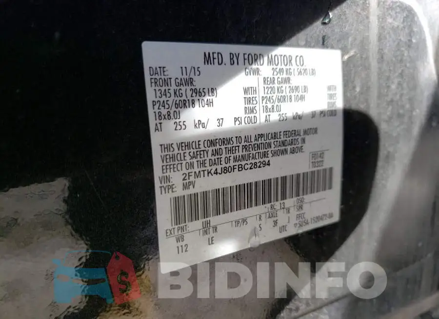 2FMTK4J80FBC28294 Photo# 14