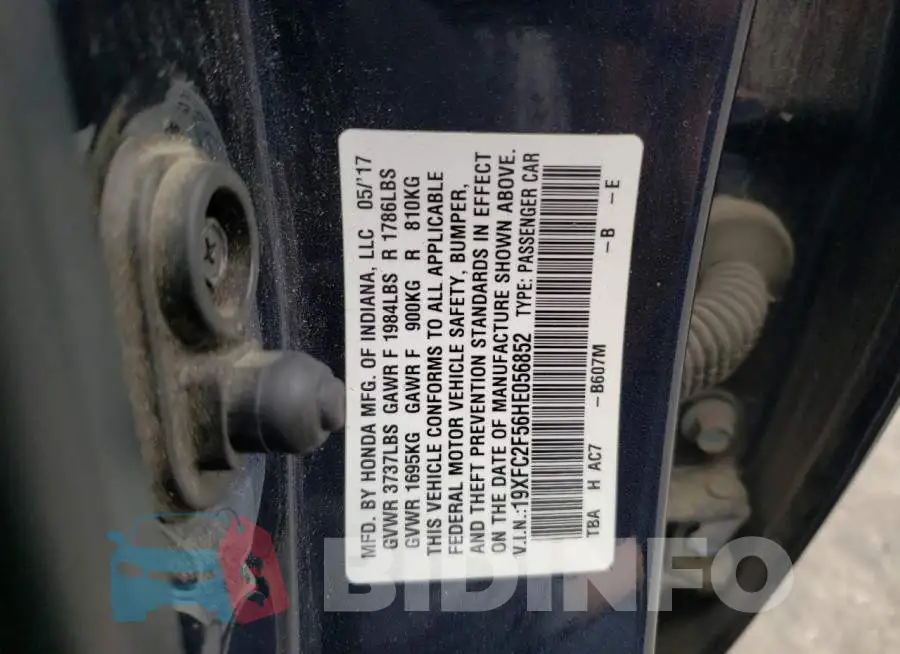 19XFC2F56HE056852 Photo# 12
