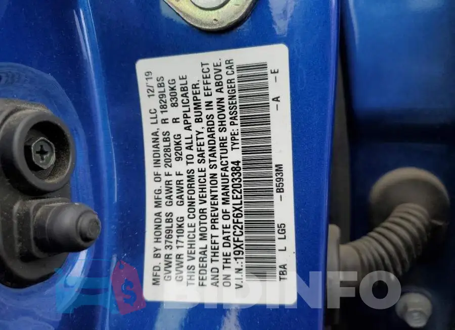 19XFC2F6XLE203384 Photo# 12