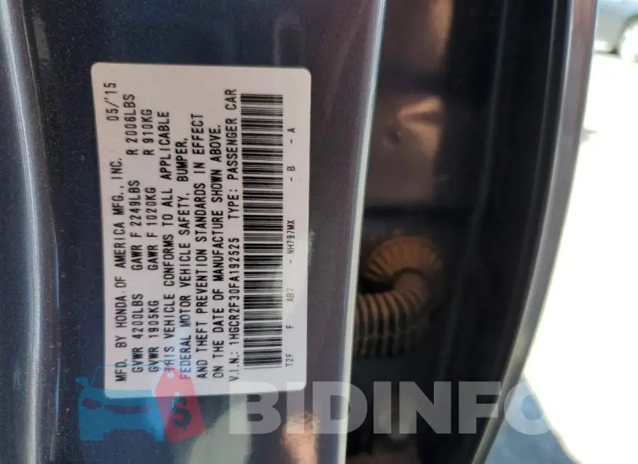 1HGCR2F30FA192525 Photo# 12