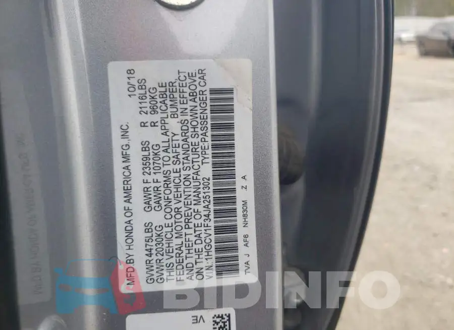 1HGCV1F34JA251302 Photo# 12